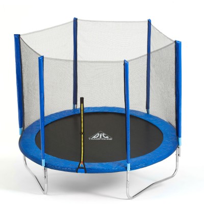 Батут DFC Trampoline Fitness с сеткой 12ft, синий